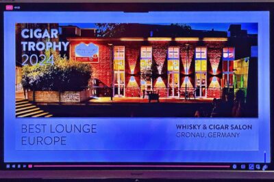 Cigar trophy 2024: Presentation screen of winner Best Lounge Europe